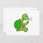 Schildkröte mit Seifenblasen Postkarte (Vorne/Hinten)