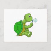 Schildkröte mit Seifenblasen Postkarte (Vorderseite)