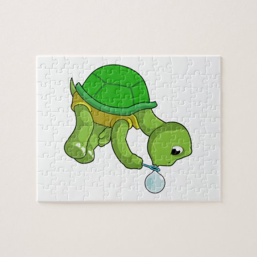 Schildkröte mit Seifenblasen Puzzle (Horizontal)