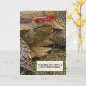 Schildkröte mit Sonnenbrille für die Rente Karte (Gelbe Blume)