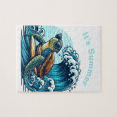 Schildkröte mit Sonnenbrille Surfpuzzle Puzzle (Horizontal)