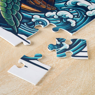 Schildkröte mit Sonnenbrille Surfpuzzle Puzzle