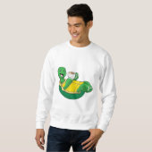 Schildkröte mit Tasse Kaffee Sweatshirt (Vorne ganz)