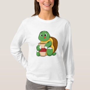 Schildkröte mit Tasse Kaffee T-Shirt