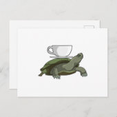 Schildkröte mit Teacup Postkarte (Vorne/Hinten)