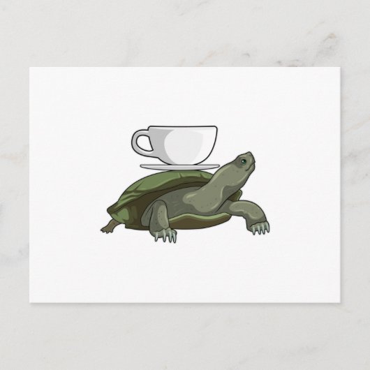 Schildkröte mit Teacup Postkarte (Vorderseite)