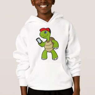 Schildkröte mit Telefon und Hut Hoodie