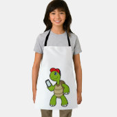 Schildkröte mit Telefon und Hut Schürze (Insitu)