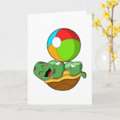 Schildkröte mit Wasserpolo Karte (Gelbe Blume)