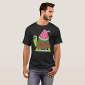 Schildkröte mit Watermelon Drink T - Shirt (Vorne ganz)