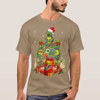 Schildkröte mit Weihnachtsmannmütze Baumleuchten W T-Shirt