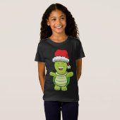 Schildkröte mit Weihnachtsmannmütze Niedlich Turtl T-Shirt (Vorne ganz)