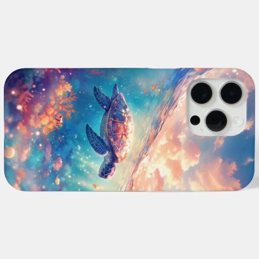 Schildkröte mitten im Sonnenuntergang und Korallen Case-Mate iPhone Hülle (Rückseite (Horizontal))