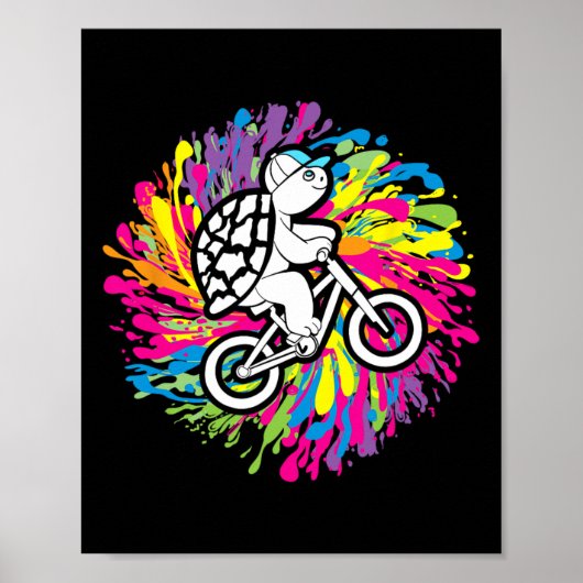 Schildkröte Mtb Radfahren Mountainbiker Schildkröt Poster (Vorne)