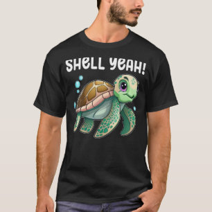 Schildkröte Muschel Yeah Schildkröten Meer Niedlic T-Shirt