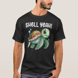 Schildkröte Muschel Yeah Schildkröten Meer Niedlic T-Shirt