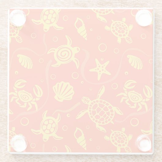 Schildkröte-Muster Glasuntersetzer (Rückseite)