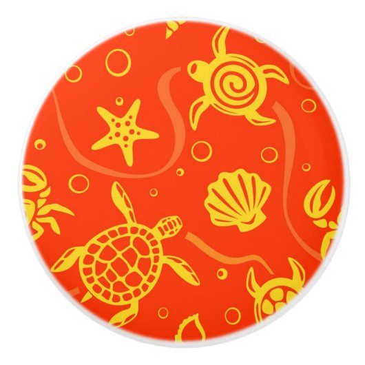Schildkröte-Muster Keramikknauf (Vorderseite)