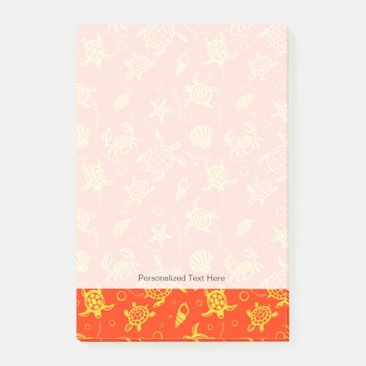 Schildkröte-Muster Post-it Klebezettel (Vorderseite)