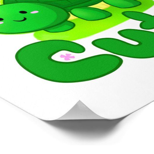 Schildkröte Niedlich Poster (Ecke)