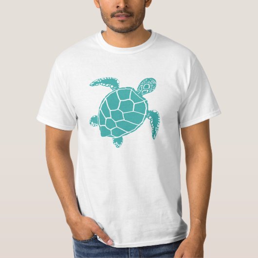 Schildkröte Niedlicher Blauer Ozean Tier T-Shirt (Vorderseite)