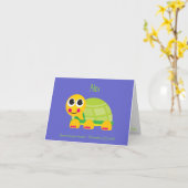 Schildkröte Notecard mit blauem Hintergrund Karte (Gelbe Blume)