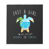 Schildkröte nur ein Mädchen, das Lieben Strand und Notizblock (Vorderseite)