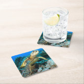 Schildkröte-Paare Rechteckiger Pappuntersetzer (Vor Ort)