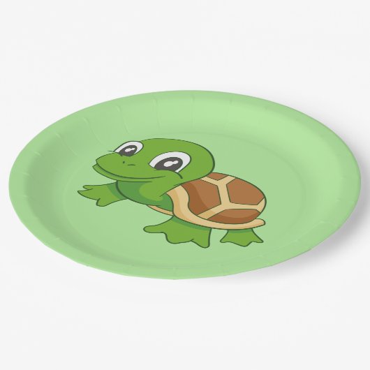 Schildkröte-PapierTeller Pappteller (Schrägansicht)