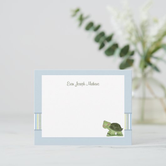 Schildkröte - Personalisierte Stationierung / Note Einladung (Stehend Vorderseite)