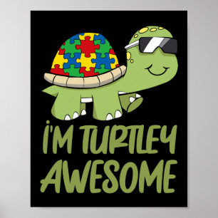 Schildkröte Phantastisch Autismus Bewusstsein Puzz Poster