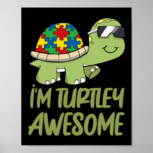Schildkröte Phantastisch Autismus Bewusstsein Puzz Poster (Vorne)