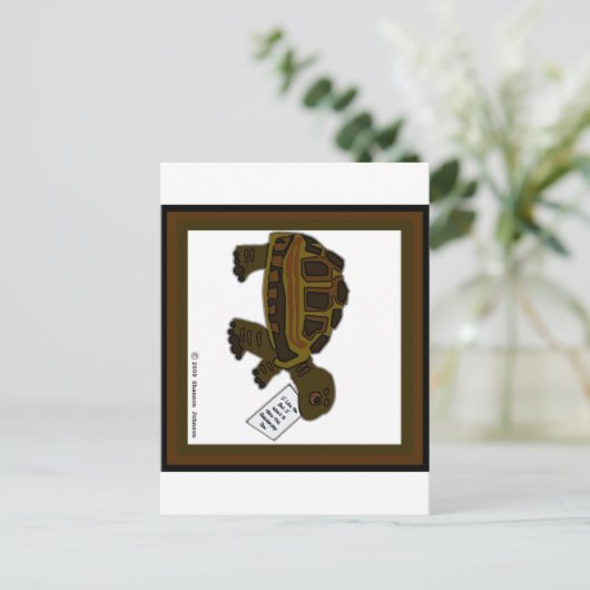 Schildkröte Postkarte (Stehend Vorderseite)