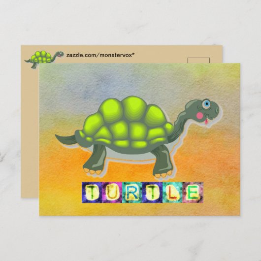 Schildkröte Postkarte (Vorne/Hinten)