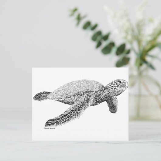 Schildkröte Postkarte (Stehend Vorderseite)