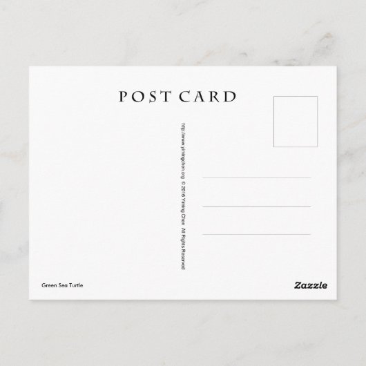 Schildkröte Postkarte (Rückseite)