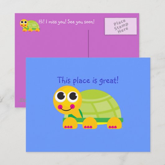 Schildkröte Postkarte (Vorne/Hinten)