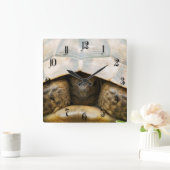 Schildkröte Quadratische Wanduhr (Zuhause)