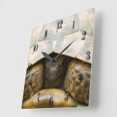 Schildkröte Quadratische Wanduhr (Winkel)