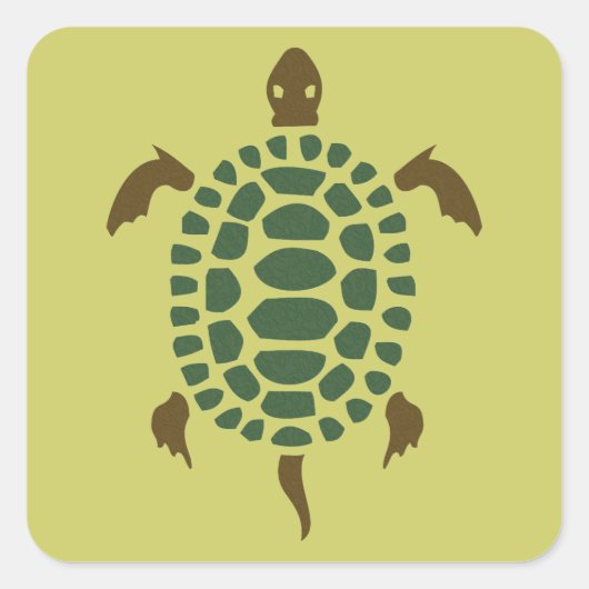 Schildkröte Quadratischer Aufkleber (Vorderseite)