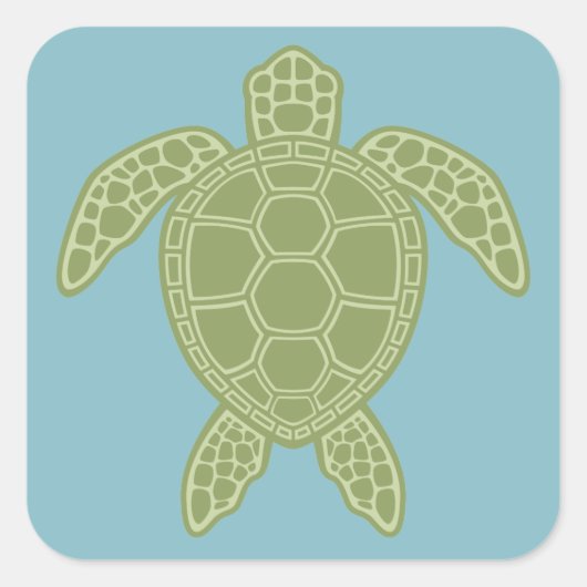 Schildkröte Quadratischer Aufkleber (Vorderseite)