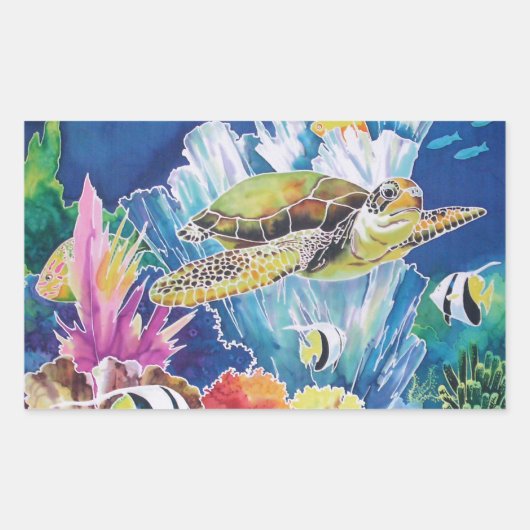 Schildkröte Rechteckiger Aufkleber (Vorderseite)