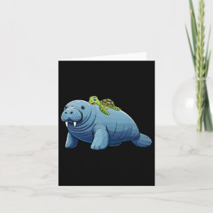 Schildkröte Reitender Manati-Kostüm Meerestierlieb Karte