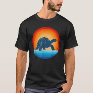 Schildkröte Retro Vintage 60er 70er Sonnenuntergan T-Shirt