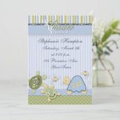 Schildkröte-Riff-und Goldfisch-Babyparty-Einladung Einladung (Stehend Vorderseite)