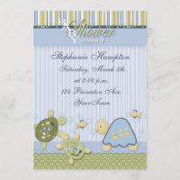 Schildkröte-Riff-und Goldfisch-Babyparty-Einladung