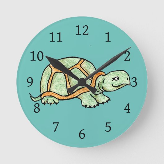 Schildkröte Runde Wanduhr (Vorderseite)