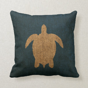 Schildkröte-rustikales Blau Kissen