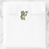 Schildkröte sagt Hallo Runder Aufkleber (Tasche)