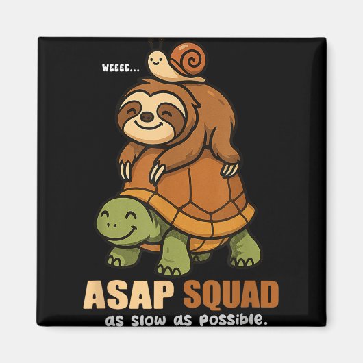 Schildkröte Schnecke Asap Squad Langsames Tier Lov Magnet (Vorne)